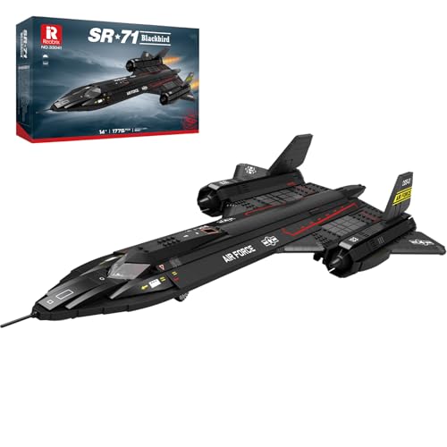 Reobrix SR-71 Blackbird Aufklärungsjet Bauset, 33041 Militärflugzeug-Bausätze, Deko oder Sammlung, Flugzeug-Spielzeuggeschenke für Kinder 14+, Erwachsene und Militärfans (1775+ Stücke) von Reobrix