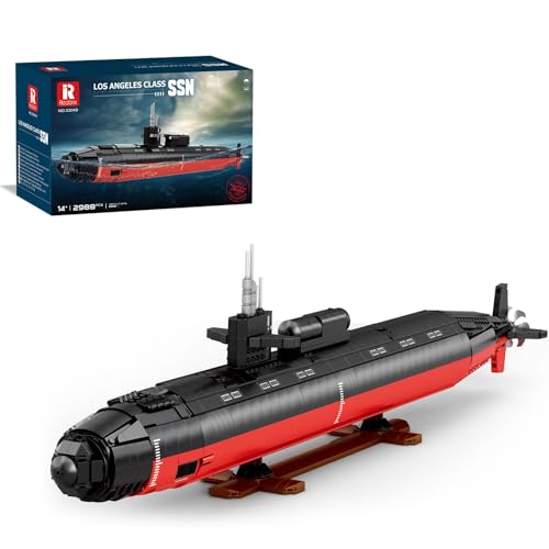 Reobrix 33049 Los Angeles-Klasse SSN U-Boote Bausteine Bricks, 2988 PCS Klemmbausteine Schiff Modell Bausätze, 1:125 Militär Battleship Bausteine Set, Spielzeug Geschenke für Teens 14+ von Reobrix