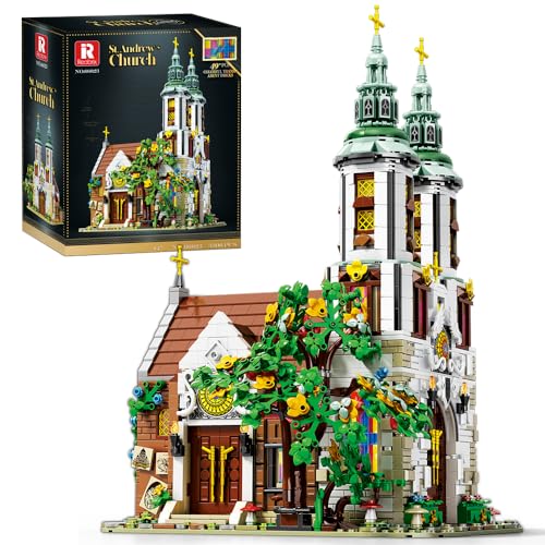 Reobrix 66023 Technik St. Andrew's Church Bausteinset, 3306 Teile ikonisches Gebäudehaus, MOC Modular Urban Streetscape Series Bauset, geeignet für Erwachsene und Jugendliche von Reobrix