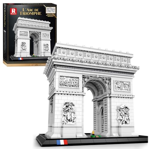 Reobrix 66024 Paris Arc de Triomphe Baukasten Set, 3718 Teile Frankreich Berühmtes Wahrzeichen Klemmbausteine, Architektonische Modellbausätze für Erwachsene, Geschenkideen für Sammler von Reobrix