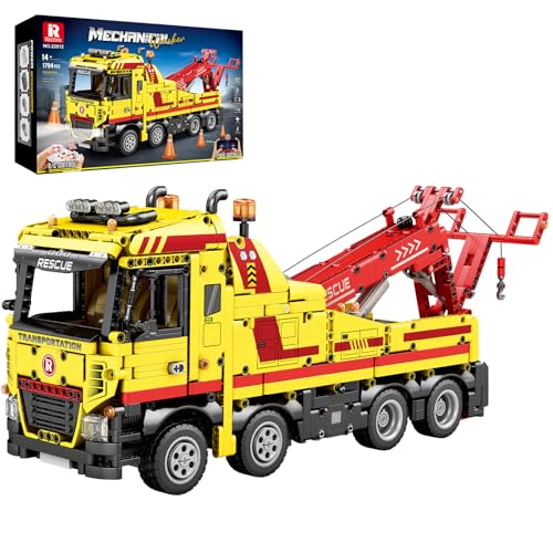 Reobrix Abschleppwagen-Bausteine 22012, Baufahrzeug-Modellbausatz für Erwachsene, Mechanisches Rettungsfahrzeug, RC-Kranspielzeug mit Multifunktionsschaltern, Geschenke für Jungen ab 14+, 1794 Teile Reobrix Abschleppwagen-Bausteine 22012, Baufahrzeug-Modellbausatz für Erwachsene, Mechanisches Rettungsfahrzeug, RC-Kranspielzeug mit Multifunktionsschaltern, Geschenke für Jungen ab 14+, 1794 Teile von Reobrix