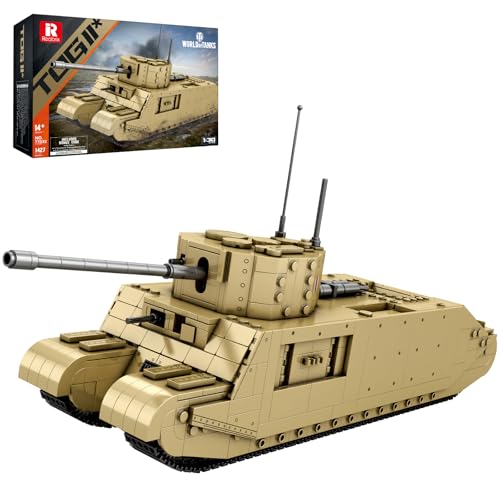 Reobrix TOG2 Panzer Bauset 77032, WW2 Militärisches Britisches Panzer-Bauset für Militärfans, Lizenzierte World of Tanks Produkte, Sammler-Geschenk für Erwachsene und Jugendliche (1427 Teile) von Reobrix