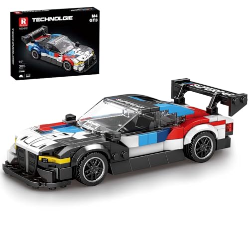 Reobrix Technik 672 Spielzeug-Auto Baukasten Klemmbausteine, Bausatz für Modellauto, Rennwagen, Racing-Geschenksets für Kinder und Erwachsene, kompatibel mit Lego (385 Teile) von Reobrix