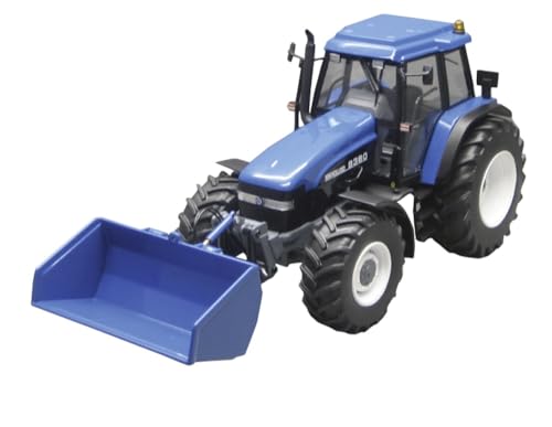 Replicagri Traktor New Holland 8360 mit Dreipunktschaufel in der Fronthydraulik, für Kinder (unisex), Landwirtschaft, Klein, 1:32, 1 Count von Replicagri