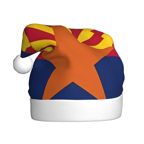ResKiu Arizona Flagge bedruckte Weihnachtsmütze für Erwachsene - Einheitsgröße - Lustige Nikolausmütze für Weihnachten & Neujahr von ResKiu