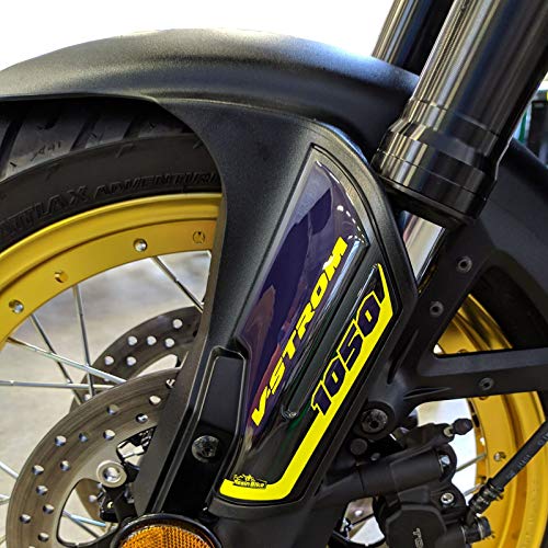 Resin Bike Aufkleber für Motorrad Kompatibel mit Suzuki V-Strom 1050 2020 Gelb. Kotflügelschutz vor Stößen und Kratzern. Paar 3D-Harzklebstoff - Stickers - Made in Italy von Resin Bike