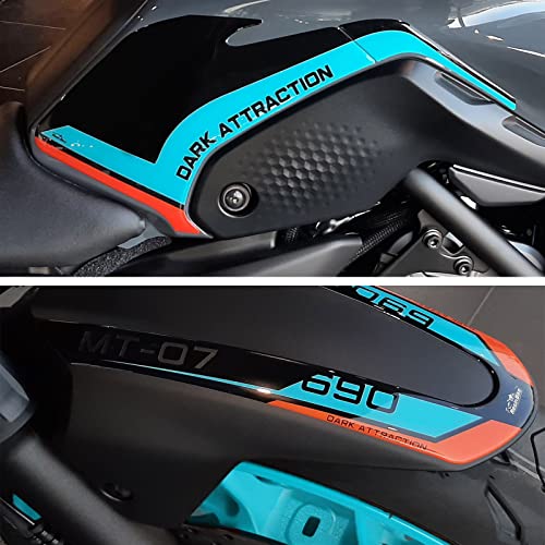 Resin Bike Aufkleber für Motorrad Kompatibel mit Yamaha MT-07 2022 Cyan Storm. Tankschutz und Kotflügelschutz vor Stößen und Kratzern. 3D-Harzklebstoff Set – Stickers - Made in Italy von Resin Bike