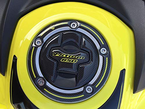 Resin Bike Motorrad 3D Aufkleber kompatibel mit Suzuki V-Strom 650 2017-2021. Fuel Cap Schutz von Auswirkungen und Kratzern. Resin Aufkleber - Made in Italy von Resin Bike