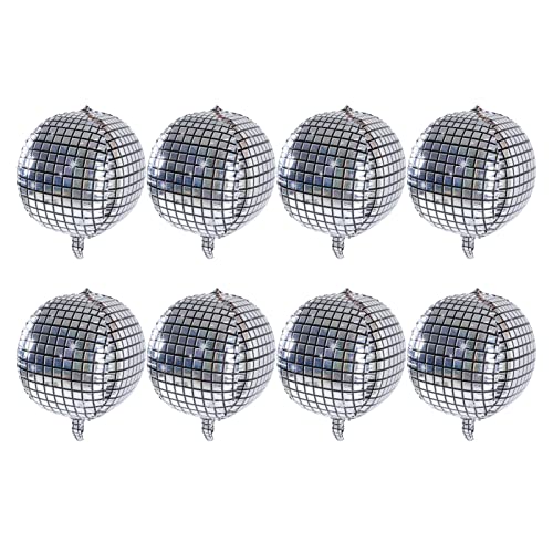 Resefinem Silver Decori 15 × 8 × 3 8pcs 4d Silberfolie Ballon glänzender glatterer Aluminiumfolienballons für Geburtstagsfeiern Weihnachten Jubiläen von Respicefinem