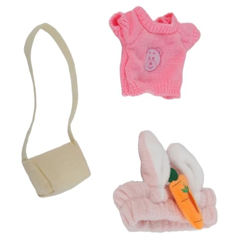 Respicefinem 3-teiliges Set Enten-Plüschtier-Kleidung – waschbar, weiches Plüschmaterial, inklusive Stirnband, Kleidung und Kleiner Tasche (F-Typ) von Respicefinem