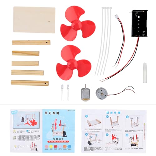 Respicefinem Generator Science Kit, Windgenerator Einzigartiges Stromgenerator-Kit Kinder Lernspielzeug Windkraftgenerator-Kit 1,5 V von Respicefinem