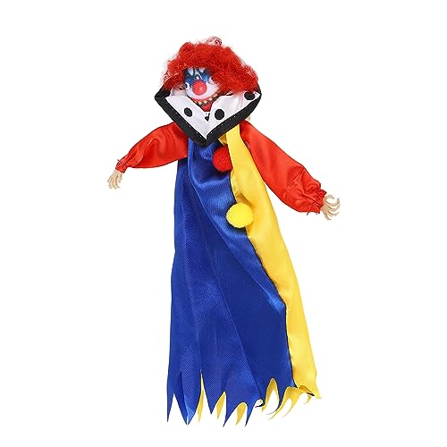 Respicefinem Halloween-Clown-Puppe, gruselige, unheimliche Clown-Puppe für Horror-Themen-Aktivitäten, Horror-Motto-Party-Ornament, peppen Sie Ihre Halloween-Aktivitäten und (25 * 15cm) von Respicefinem