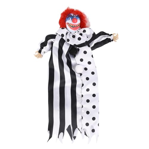 Respicefinem Halloween-Clown-Puppe, gruselige, unheimliche Clown-Puppe für Horror-Themen-Aktivit?ten, Horror-Motto-Party-Ornament, peppen Sie Ihre Halloween-Aktivit?ten und (25*15cm) von Respicefinem