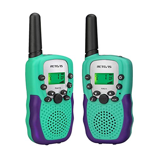 Retevis RA618 Walkie Talkies für Kinder Spielzeug Geschenke für 6-12 Jahre Jungen Mädchen 8 Kanäle VOX Taschenlampe Walky Talky für Kinder Verstecken Camping Wandern Frühlingsausflug (1 Paar, Grün) von Retevis