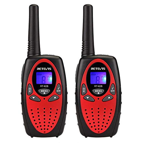 Retevis RT628 Walkie Talkie Kinder, Kinder Spielzeug mit Taschenlampe, Walkie Talkie Kinder ab 4-12 jahre für Camping, Kinder Spiele, Familienspiel, Abenteuer(1 Paar, Rot) von Retevis