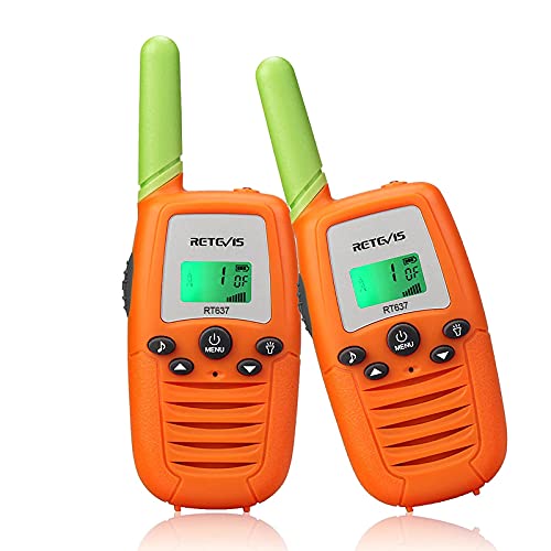 Retevis RT637 Walkie Talkie Kinder,Geschenke ab 6-12 Jahre Jungen Mädchen Spielzeug 16 Kanäle Tastatursperre Langer Reichweite für Ostern Familienfeiern,im Freien (Orange, 2er Pack) von Retevis