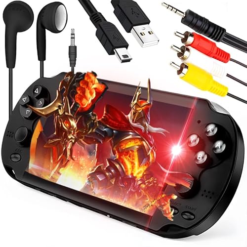 Retoo Handheld Spielkonsole, 5,1 Zoll HD-Display, Tragbare Retro Game Console mit 1000+ Spielen, SD-Kartenleser, Kopfhörer enthalten, ideal für Kinder & Erwachsene, Schwarz Retoo Handheld Spielkonsole, 5,1 Zoll HD-Display, Tragbare Retro Game Console mit 1000+ Spielen, SD-Kartenleser, Kopfhörer enthalten, ideal für Kinder & Erwachsene, Schwarz von Retoo