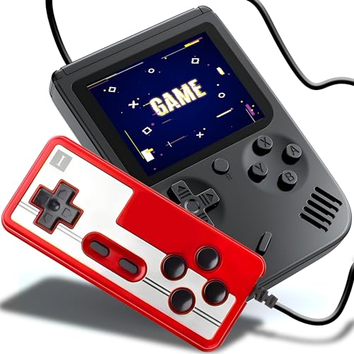 Retoo Retro Spielkonsole Mini Handheld Videospielkonsole mit Gamecontrollern Tragbare Analogue Konsole mit 400 Klassischen Video Spielen Arcade Console für Kinder und Erwachsene Sankt Nikolaus Grau von Retoo