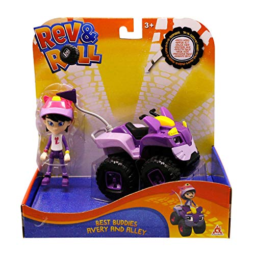 Rev & Roll - Spielzeugauto Best Buddies - 17 cm Alleyfahrzeug mit mechanischen Funktionen und 10 cm Avery Figur - Spielzeug zum Zeichnen Spielzeug für Kinder ab 3 Jahren von Rev & Roll