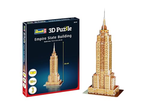 Revell 3D Puzzle Empire State Building I Farbige Nachbildung des ikonischen Wolkenkratzers I 120 Teile I 2 Stunden Bauspaß für Kinder und Erwachsene I Ab 10 Jahren von Revell