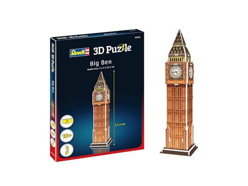 Revell 3D Puzzle Big Ben I Farbige Nachbildung des ikonischen Uhrturms I 90 Teile I 2 Stunden Bauspaß für Kinder und Erwachsene I Ab 10 Jahren, Farbig von Revell