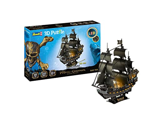 Revell 3D Puzzle Pirates of The Caribbean I Black Pearl I Farbige Nachbildung der legendären Black Pearl I 128 Teile I 2 Stunden Bauspaß für Kinder und Erwachsene I Ab 10 Jahren von Revell