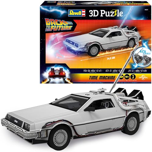 Revell Time Machine 3D Puzzle | Zurück in die Zukunft Modellbau-Set | 157 Präzisionsteile | Fördert Geschick, Aufmerksamkeit & Kreativität | Beeindruckende Maße 349x157x210mm | Ab 10 Jahren von Revell