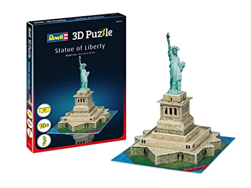 Revell 3D Puzzle NY Freiheitsstatue I 31 Teile I 2 Stunden Bauspaß für Jung Alt I ab 10 Jahren I Das wahrzeichen New Yorks selber zusammenbauen, Mittel von Revell