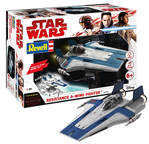 Revell Build & Play - Star Wars Resistance A-wing Fighter in blau - 06762, Maßstab 1:44, originalgetreue Nachbildung mit beweglichen Teilen, mit Light&Sound Effekten, robust zum Spielen von Revell