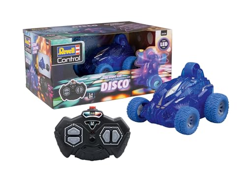 Revell Control, RC Stunt Car Disco, GHz-Fernsteuerung, Bunte, Blinkende LED Beleuchtung, Einfach zu Steuern, Spaßige Funktionen, Länge 13 cm, Ab 4 Jahren von Revell Control