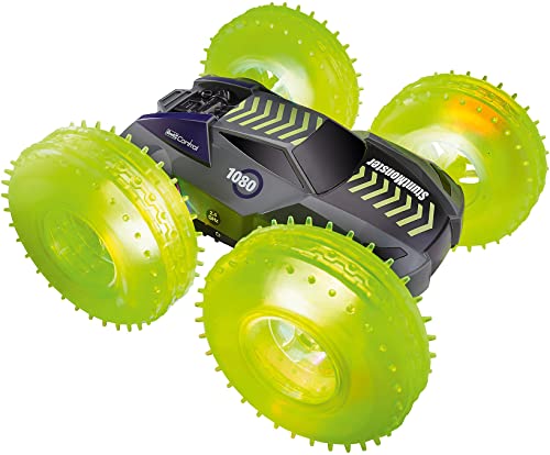 Revell Control 24633 RC Car StuntMonster 1080, 2.4GHz, 4WD Allrad, mit Überschlagfunktion, beidseitig fahrbar, neongrüne Reifen mit LED, 24 cm von Revell Control