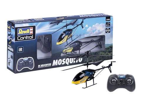 Revell Control, RC Helicopter Mosquito, 2-Kanal IR-Fernsteuerung, Gyro-Stabilisierung, LED Frontbeleuchtung, Ersatzrotoren Inklusive, LiPo Akku und Ladegerät, Länge 21 cm, Ab 8 Jahren von Revell