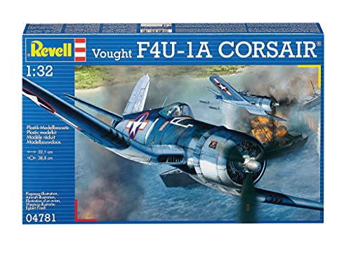 Revell Modellbausatz Flugzeug 1:32 - Vought F4U-1A CORSAIR im Maßstab 1:32, Level 4, originalgetreue Nachbildung mit vielen Details, 04781, verschieden von Revell