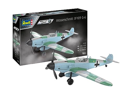 Revell Easy-Click Modellbausatz Messerschmitt Bf109 I Legendärer Jagdflieger des 2. Weltkriegs I Maßstab 1:72 I Detailreich, Stecksystem, kein Kleben I Für Modellbau-Einsteiger ab 10 I Inkl Abziehbilder von Revell