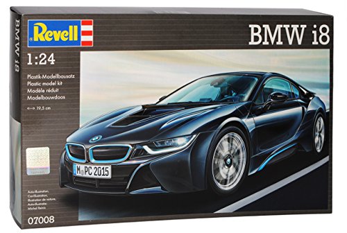 B-M-W I8 Coupe Schwarz Ab 2013 07008 Bausatz Kit 1/24 Revell Modell Auto mit individiuellem Wunschkennzeichen von Revell