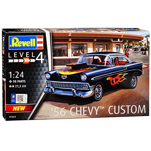 Chevrolet Chevy Bel Air Custom Serie 2400C Coupe Schwarz 1. Generation 1953-1957 Bausatz Kit 1/24 Revell Modell Auto von Revell