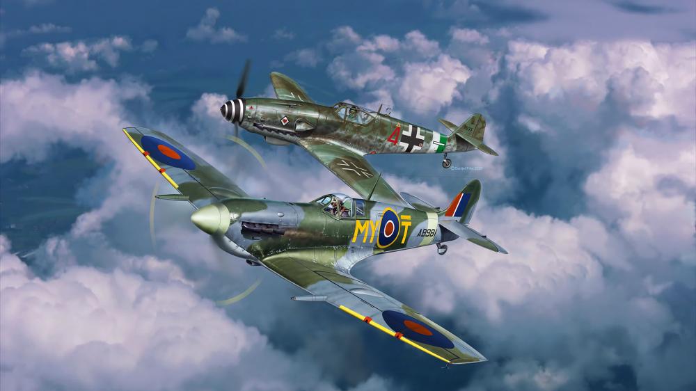 Combat Set Messerschmitt Bf 109 G-10 & Spitfire Mk.V von Revell