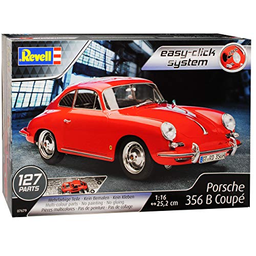 Porsche 356 B Coupe Rot 1959-1963 07679 Bausatz Kit 1/16 1/18 Revell Modell Auto mit individiuellem Wunschkennzeichen von Revell