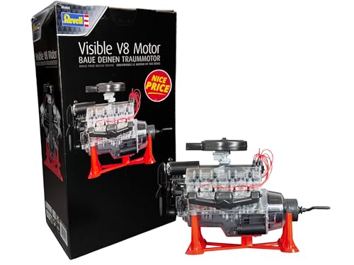 Revell 00460 Visible V-8 Engine Model Malerei Level 5-Komplexer Bausatz für erfahrene Modellbauer. Setzt fundierte Kenntnisse und Fähigkeiten voraus, rot, Mittel von Revell