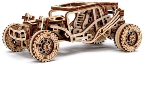 Revell Tiny Adventures Buggy, Dynamisches Modell mit Gummibandmotor, Vorwärts und Rückwärtsbewegung, Rückzugsmechanismus für interaktive Freude, Einfache Montage, Komplett aus Holz von Revell