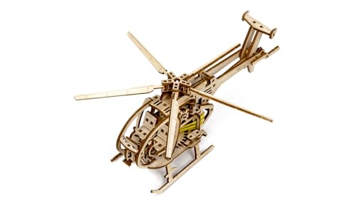 Revell Tiny Adventures Helicopter, Hochdetailliertes Design mit komplexem Armaturenbrett, Detaillierter Motor Realistische Bedienelemente, Interaktiver Startschlüssel für Bewegung, Modell aus Holz von Revell