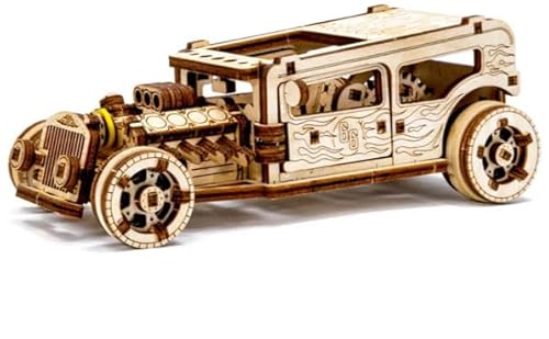 Revell Tiny Adventures Hot Rod, Mechanisches Wunder mit Rückzugsmechanismus, Beweglich vorwärts und rückwärts, Öffnende Türen für zusätzlichen Realismus, Interaktiver Aufbau, Modell aus Holz von Revell