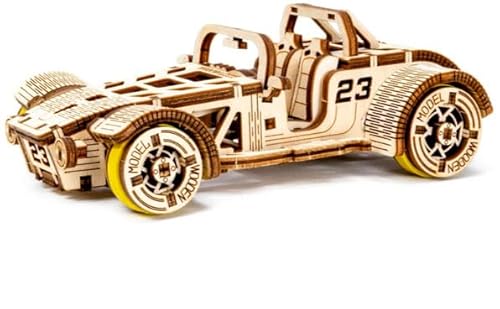 Revell Tiny Adventures Roadster, Einzigartiger Roadster dynamisches Design, Gummibandmotor für Vorwärts und Rückwärtsbewegung, Rückzugsmechanismus für realistische Fahrt, Modell aus Holz von Revell