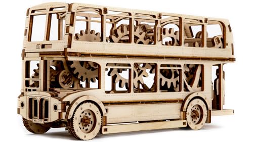 Revell Tiny Adventures London Bus, Detailliertes Modell, Aufwendiger Innenraum mit Motor und Stoßdämpfern, Authentische Figuren, Mechanisches Meisterwerk mit Startschlüssel, Modell aus Holz von Revell