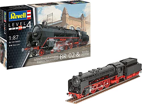 Revell 02171 1:87-BR 01 Express Lokomotive & Tender 2'2 T30 Fahrzeug originalgetreuer Modellbausatz für Fortgeschrittene, unlackiert von Revell