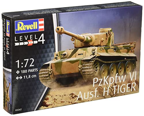 Revell Modellbausatz Tiger - Historische Nachbildung im Maßstab 1:72 des legendären deutschen Panzers - 180 Teile für präzise Darstellung - Herausforderndes Modellbauerlebnis für Fortgeschrittene von Revell