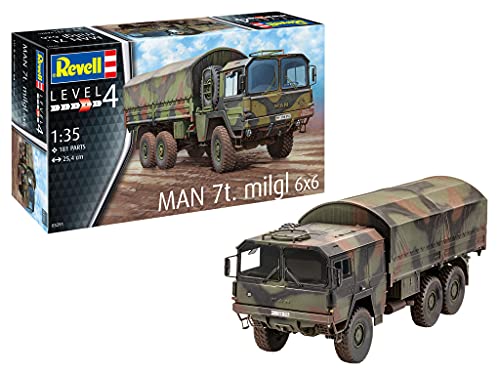 Revell 03291 Man 7t milgl 6x6 Fahrzeug originalgetreuer Modellbausatz für Fortgeschrittene, unlackiert, 1:35 von Revell