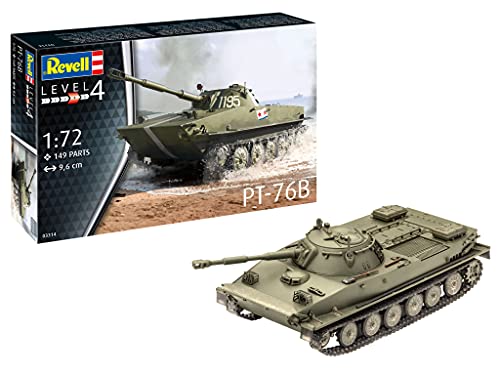 Revell 03314 PT-76B Militär originalgetreuer Modellbausatz für Fortgeschrittene, unlackiert von Revell