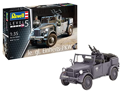 Revell 03339 Einheits PKW Kfz.4 1:35 Scale Model Kit originalgetreuer Modellbausatz für Experten, unlackiert von Revell