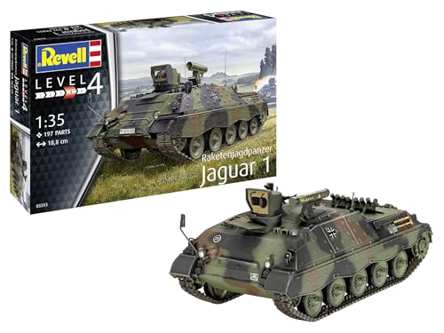 Revell Modellbau, Raketenjagdpanzer Jaguar 1, Bausatz, Maßstab 1:35, 197 Teile, Bastelset ab 12 Jahren, Detailgetreues Modell, Militärfahrzeug, Authentische Nachbildung von Revell